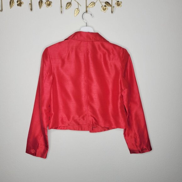 Cache Vintage Red Blazer Jacket Button Down Shoulder Pads Women's Size 4 #3319 - Picture 5 of 5